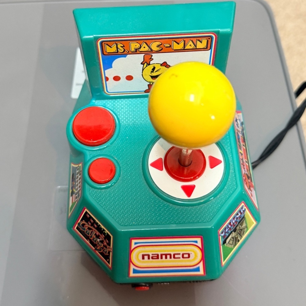 Ms. Pac-Man Retro Arcade Joystick - Yellow and Red